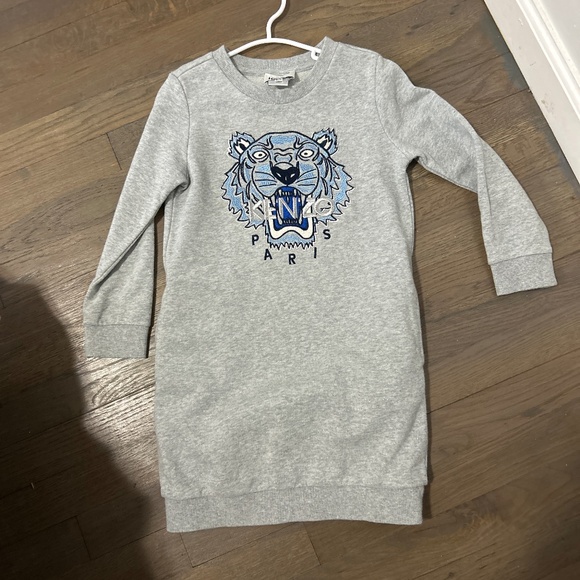 Authentic Kenzo girls grey tiger dress size 6 - Picture 1 of 2